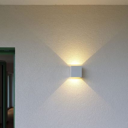 LED Kinkiet zewnętrzny CUBE 2xLED/3W/230V IP54 biały