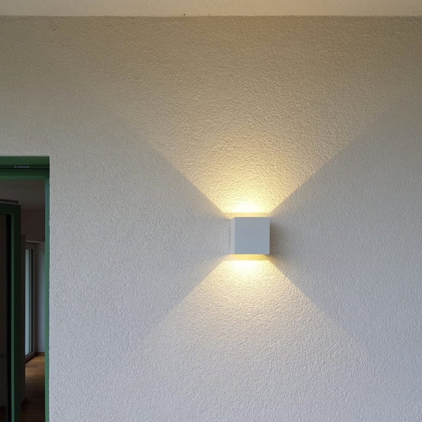 LED Kinkiet zewnętrzny CUBE 2xLED/3W/230V IP54 biały