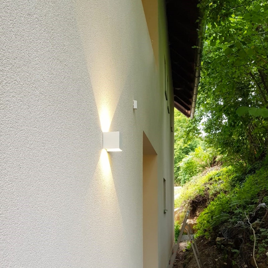 LED Kinkiet zewnętrzny CUBE 2xLED/3W/230V IP54 biały