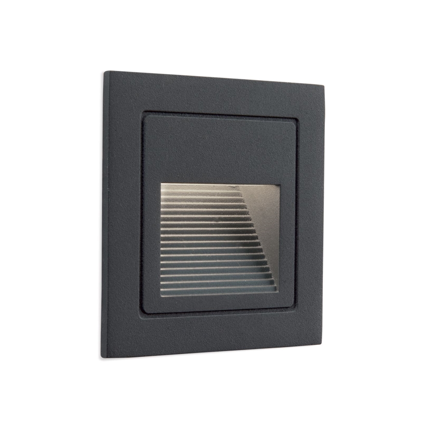 LED Oprawa wpuszczana LORO LED/2W/230V IP65 antracyt