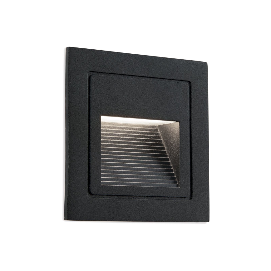 LED Oprawa wpuszczana LORO LED/2W/230V IP65 czarny