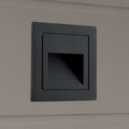 LED Oprawa wpuszczana LORO LED/2W/230V IP65 czarny