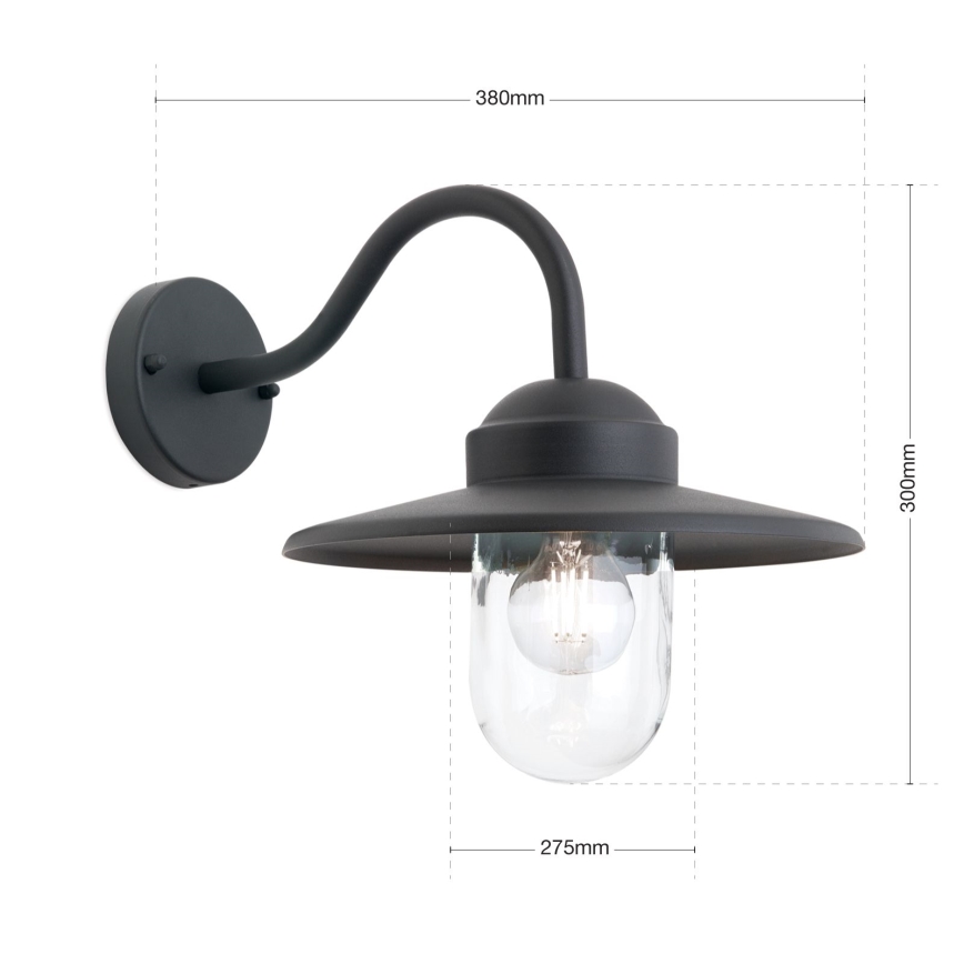 Kinkiet zewnętrzny EDWARD 1xE27/60W/230V IP44 czarny