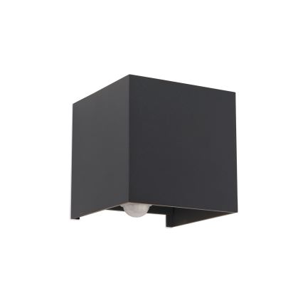 LED Kinkiet zewnętrzny z czujnikiem ruchu i zmierzchu CUBE-S LED/13W/230V IP54 antracyt
