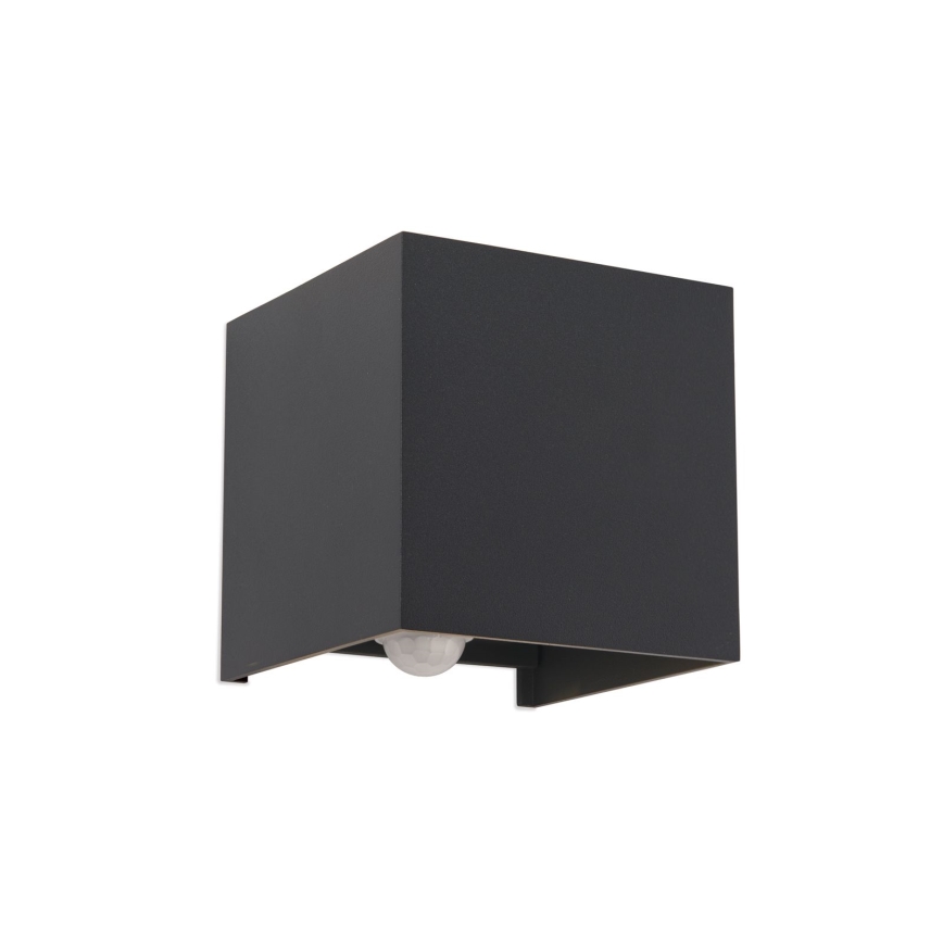 LED Kinkiet zewnętrzny z czujnikiem ruchu i zmierzchu CUBE-S LED/13W/230V IP54 antracyt