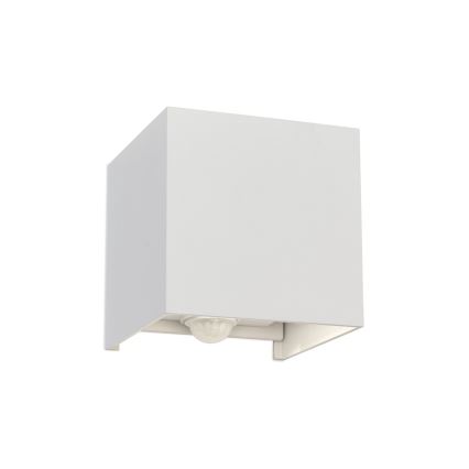 LED Kinkiet zewnętrzny z czujnikiem ruchu i zmierzchu CUBE-S LED/13W/230V IP54 biały