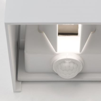 LED Kinkiet zewnętrzny z czujnikiem ruchu i zmierzchu CUBE-S LED/13W/230V IP54 biały