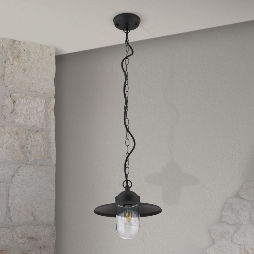 Zewnętrzna lampa wisząca EDWARD 1xE27/60W/230V IP44 czarna