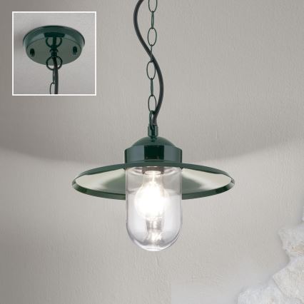 Zewnętrzna lampa wisząca EDWARD 1xE27/60W/230V IP44 zielona