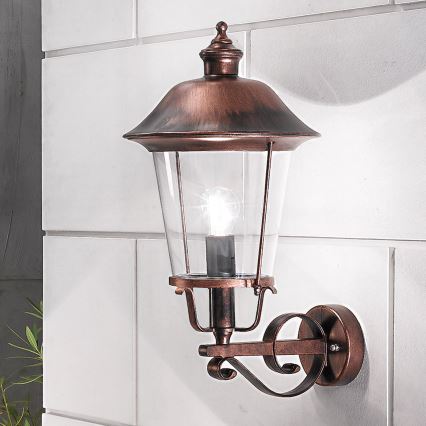 Kinkiet zewnętrzny KENZO 1xE27/100W/230V IP44 brąz/patyna