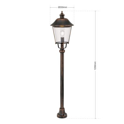 Lampa zewnętrzna KENZO 1xE27/100W/230V IP44 brąz/patyna
