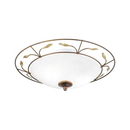 Plafon LUCA 2xE14/40W/230V śr. 40 cm brąz/patyna