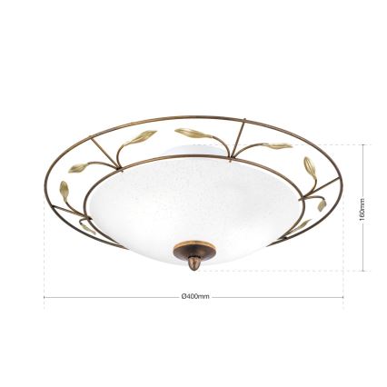 Plafon LUCA 2xE14/40W/230V śr. 40 cm brąz/patyna