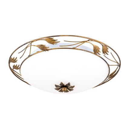 Plafon FLEUR 3xE27/60W/230V śr. 50 cm brąz
