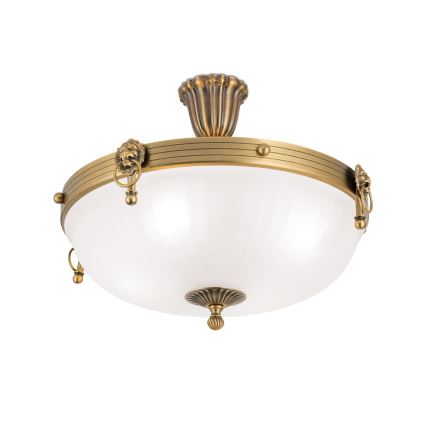 Żyrandol natynkowy ROCCA 4xE27/60W/230V śr. 43 cm brąz/biały