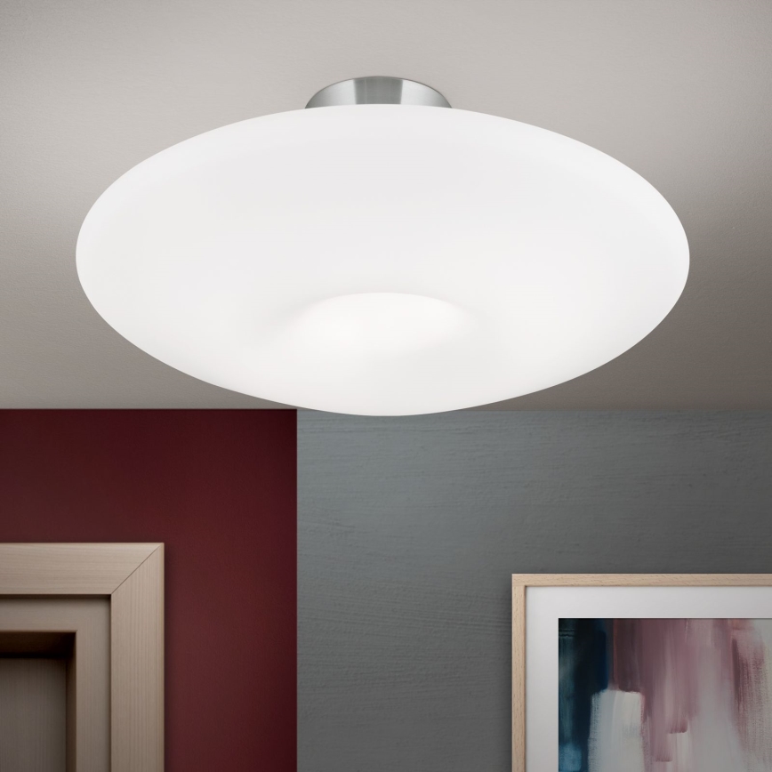 Plafon BLANC 2xE27/60W/230V śr. 49 cm matowy chrom