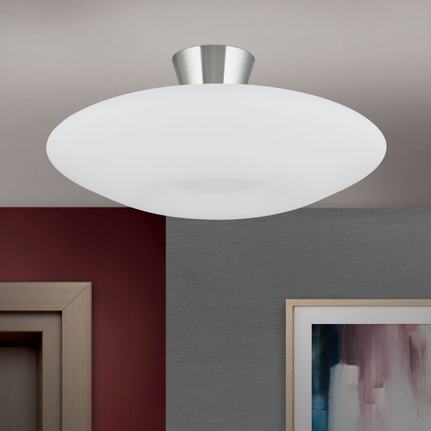 Plafon BLANC 2xE27/60W/230V śr. 49 cm matowy chrom