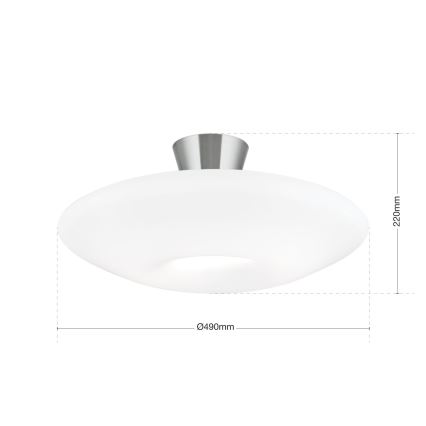 Plafon BLANC 2xE27/60W/230V śr. 49 cm matowy chrom