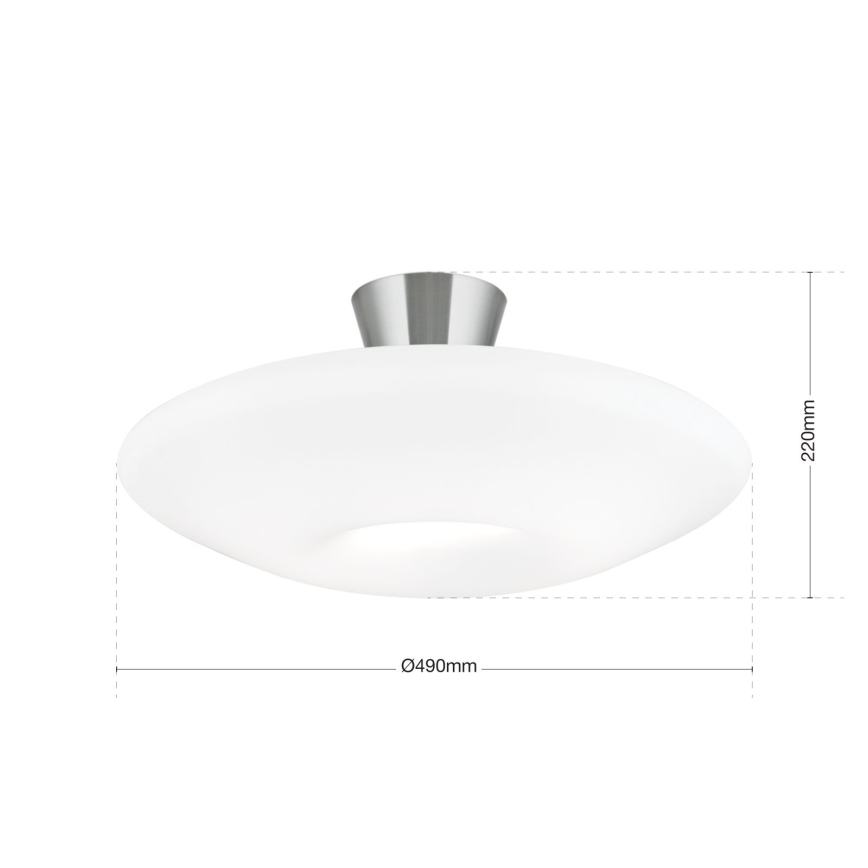 Plafon BLANC 2xE27/60W/230V śr. 49 cm matowy chrom