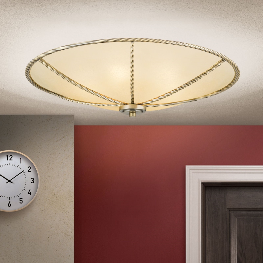 Plafon MAURO 5xE27/60W/230V śr. 56 cm brąz