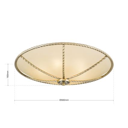 Plafon MAURO 5xE27/60W/230V śr. 56 cm brąz