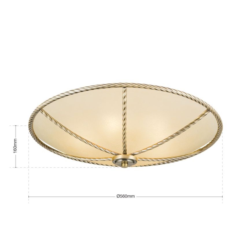 Plafon MAURO 5xE27/60W/230V śr. 56 cm brąz