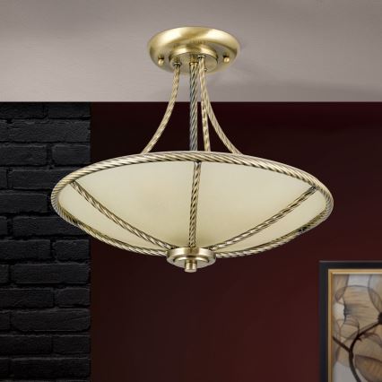 Żyrandol MAURO 3xE27/60W/230V śr. 42 cm brąz