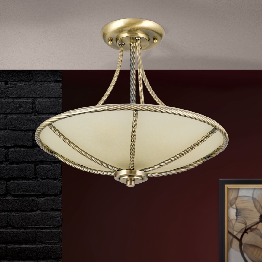 Żyrandol MAURO 3xE27/60W/230V śr. 42 cm brąz