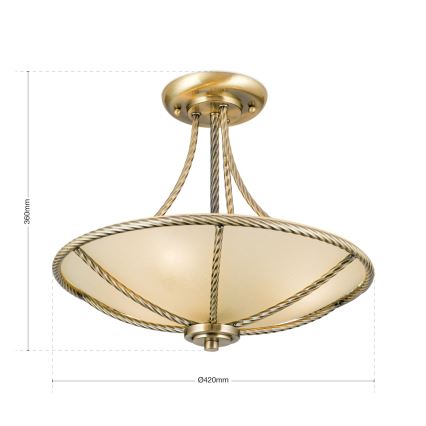 Żyrandol MAURO 3xE27/60W/230V śr. 42 cm brąz