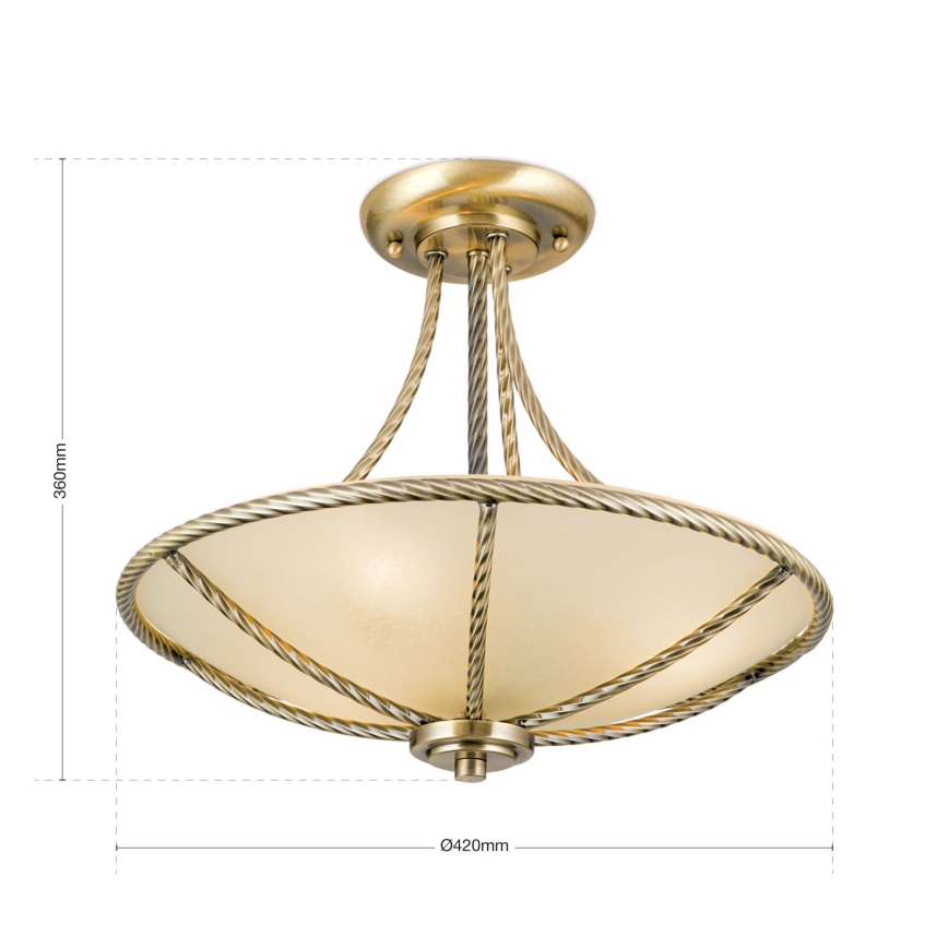 Żyrandol MAURO 3xE27/60W/230V śr. 42 cm brąz