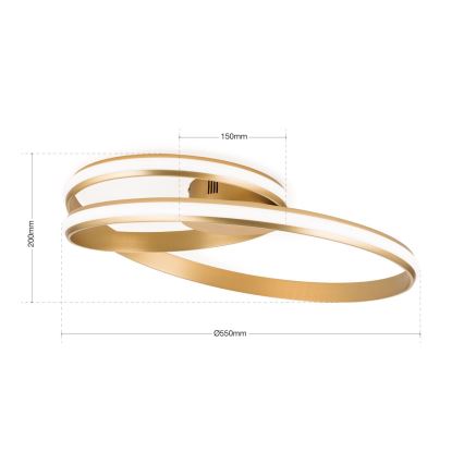 LED Regulowane oświetlenie sufitowe CIRCUS LED/30W/230V złote