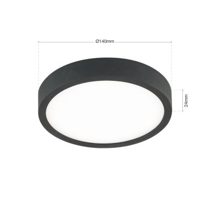 LED Plafon BULLY LED/12W/230V śr. 14 cm czarny