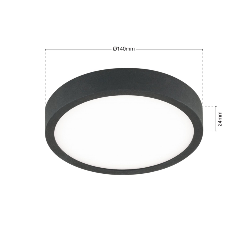 LED Plafon BULLY LED/12W/230V śr. 14 cm czarny