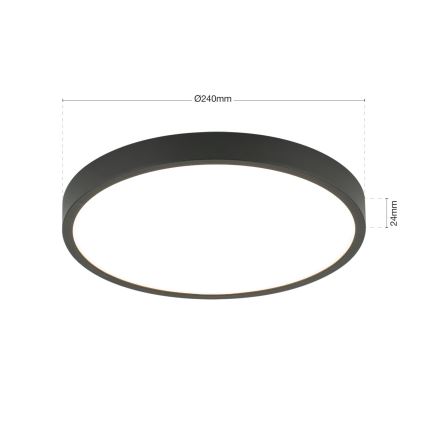LED Plafon BULLY LED/24W/230V śr. 24 cm czarny