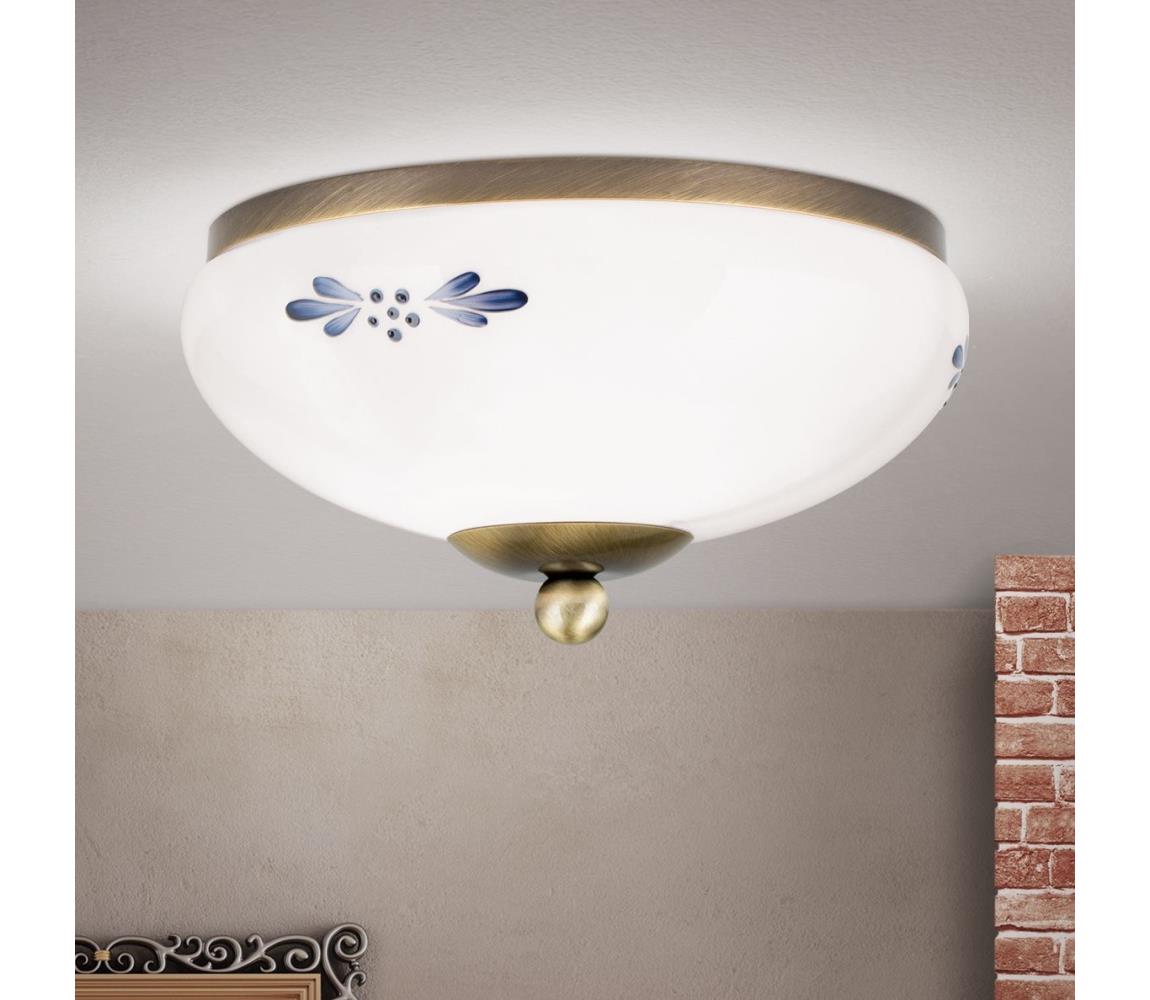 Orion DL 7-672 - Lampa sufitowa LANDHAUS 1x E27/60W/230V, Ø 21 cm, brązowo-biała