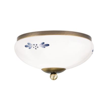 Plafon LANDHAUS 1xE27/60W/230V śr. 21 cm brąz/biały