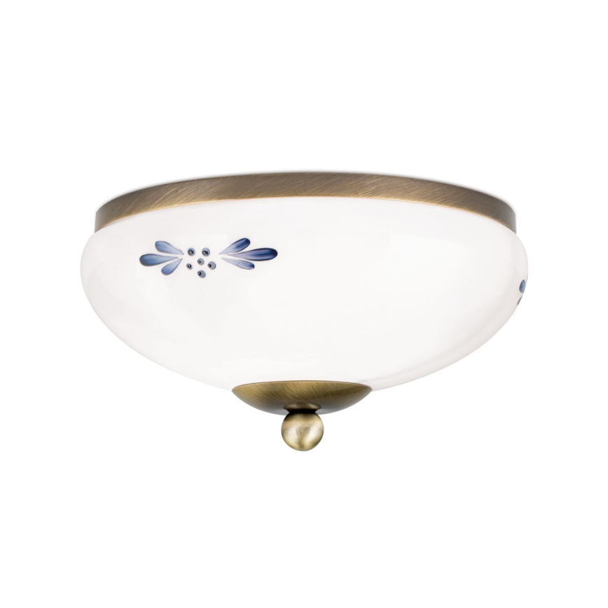 Plafon LANDHAUS 1xE27/60W/230V śr. 21 cm brąz/biały
