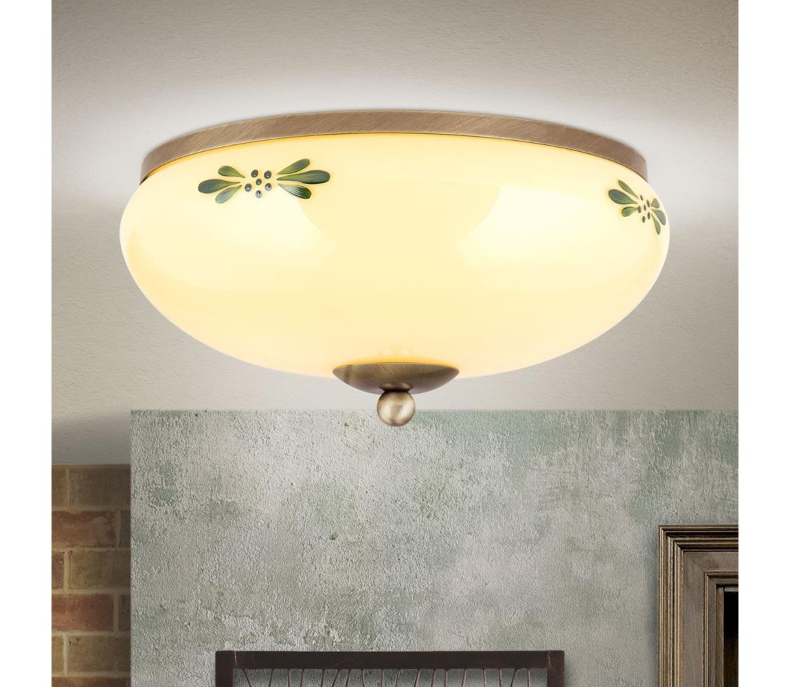 Orion DL 7-673 - Lampa sufitowa LANDHAUS 2xE27/60W/230V śr. 28 cm brąz/beżowy