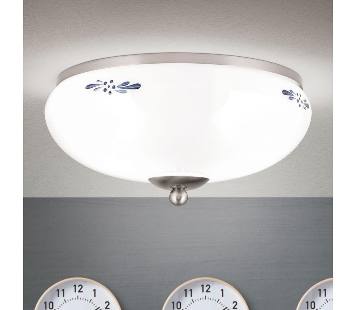 Orion DL 7-673- Lampa sufitowa LANDHAUS 2xE27/60W/230V śr. 28 cm matowy chrom/biały