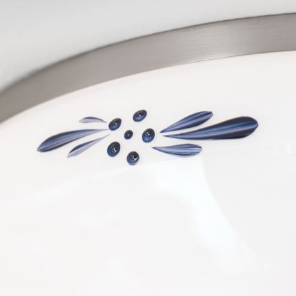 Plafon LANDHAUS 2xE27/60W/230V śr. 28 cm matowy chrom/biały