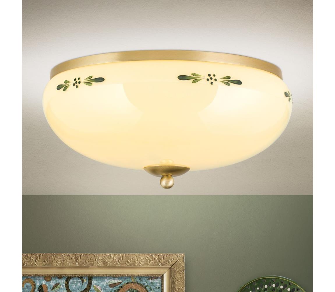 Orion DL 7-674 - Lampa sufitowa LANDHAUS 3xE27/60W/230V śr. 35 cm mosiężna/beżowa