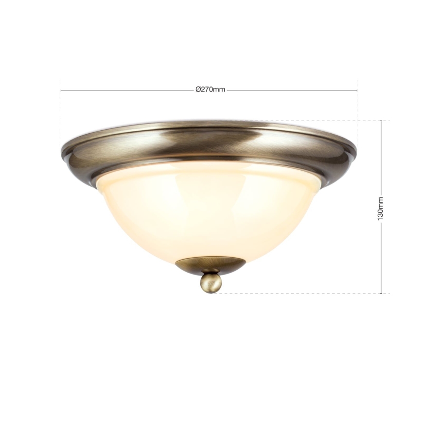 Plafon AUSTRIAN OLD LAMP 2xE27/60W/230V śr. 27 cm brąz/beżowy