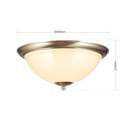 Plafon AUSTRIAN OLD LAMP 3xE27/60W/230V śr. 50 cm brąz/beżowy