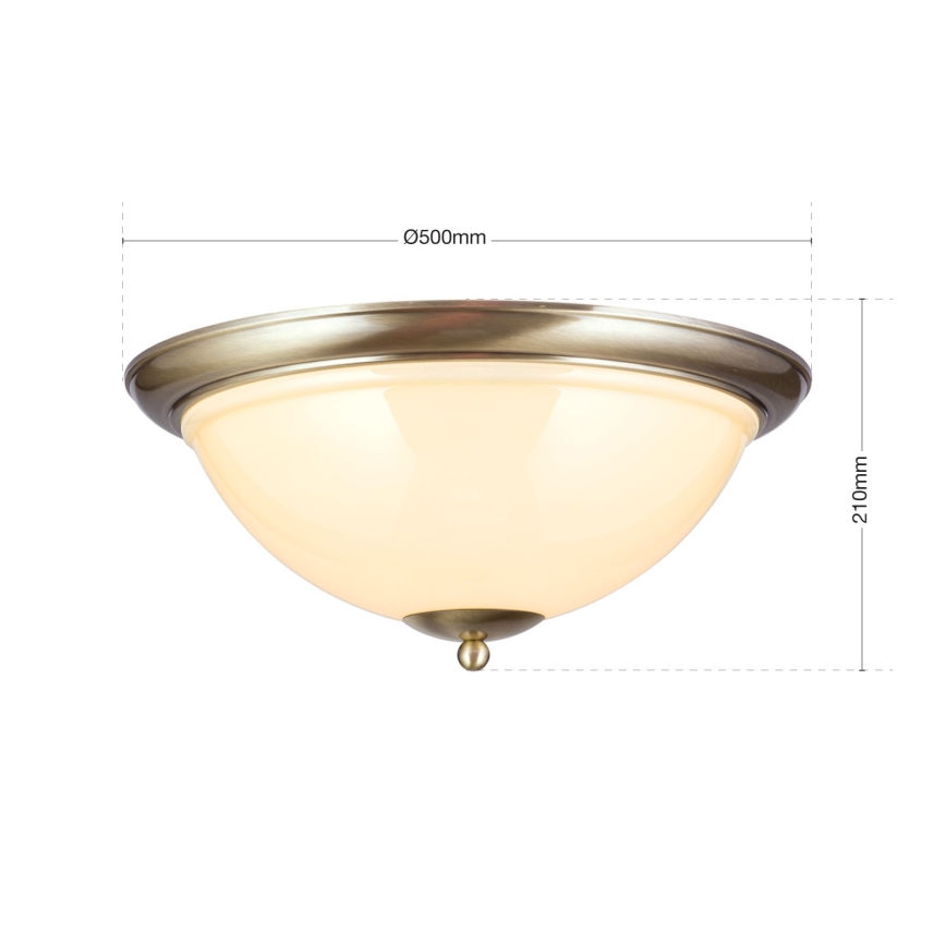 Plafon AUSTRIAN OLD LAMP 3xE27/60W/230V śr. 50 cm brąz/beżowy