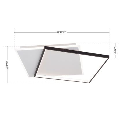 LED Regulowane oświetlenie sufitowe EMANUEL LED/50W/230V biały/czarny
