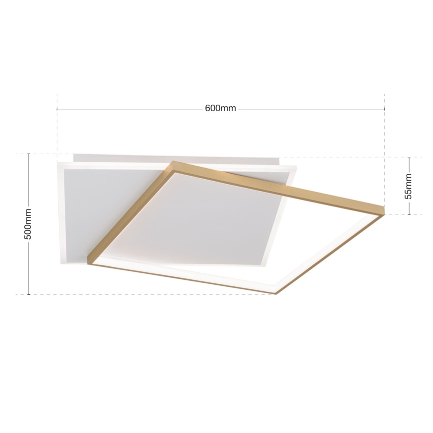 LED Plafon ściemnialny EMANUEL LED/50W/230V biały/złoty