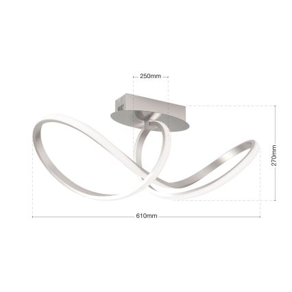 LED Ściemnialny żyrandol natynkowy CIRCUS LED/30W/230V matowy chrom