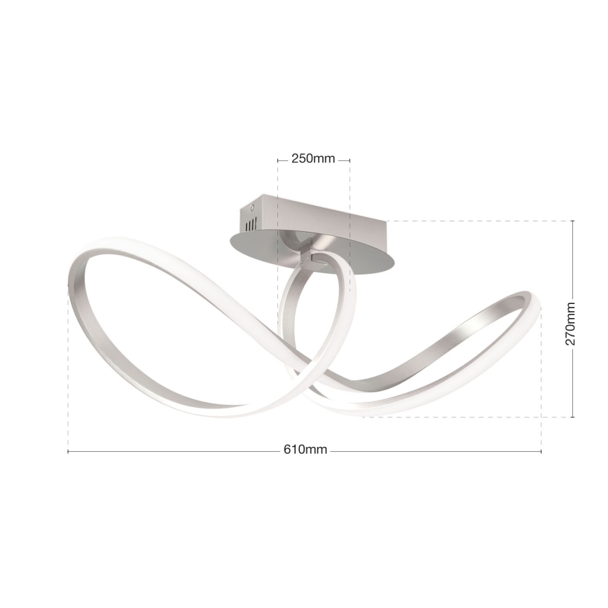 LED Ściemnialny żyrandol natynkowy CIRCUS LED/30W/230V matowy chrom