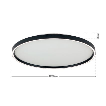 LED Plafon ściemnialny MASCA LED/47W/230V 2700/3350/4000K śr. 60 cm czarny