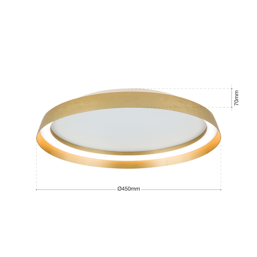 LED Plafon ściemnialny MANTA LED/38W/230V 2700/3000/4000K śr. 45 cm złoty